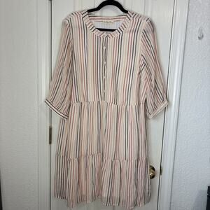 Indigo Rose Summer Dress 2XL Peach Stripes